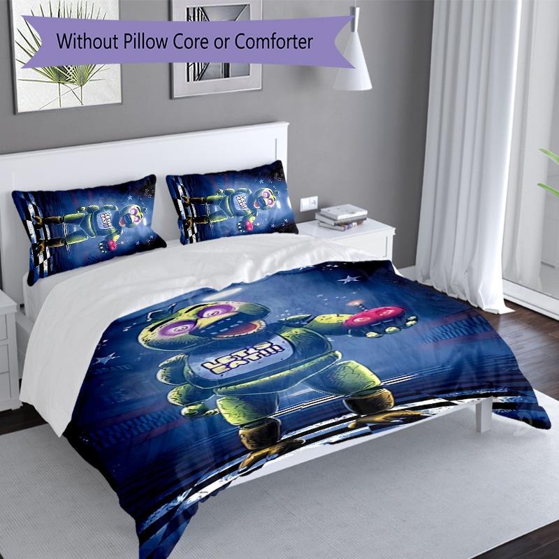 3pcs Five Nights At Freddy's3 Pattern Bedding Set Duvet Cover Set Includes Duvet Cover &pillowcases, Perfect All Season Bedroom Decoration & Gift