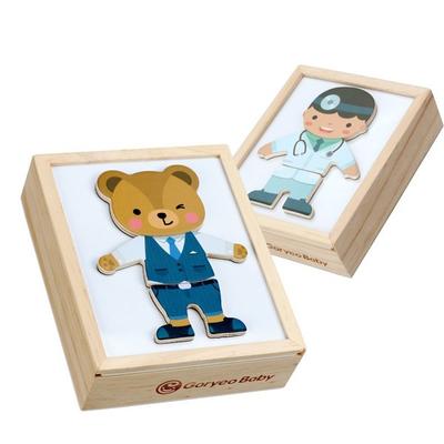 Goryeo Baby Bear Bear Dress Magnetic Play Magnetic Puzzle Magnetic Doctor, Bear+Job, 1 set, Korea Best Batole Puzzle