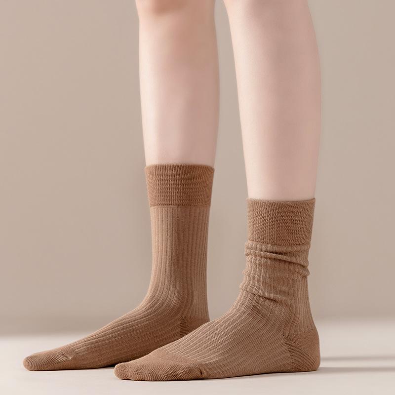 Female Autumn and Winter Pure Cotton Deodorant Anti Pilling In The Tube Moon Socks