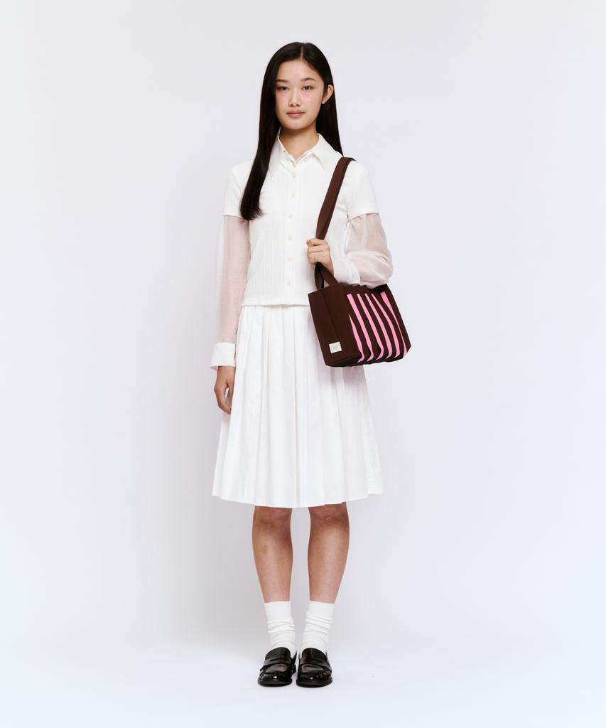 Pleatsmama New Mini Two-Way Bag Toffee Brown