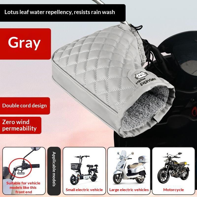 1 Pair Motorcycle Handlebar Gloves Muffs Winter Cycling Gloves Waterproof Handlebar Cover Mitts Snowmobile E-Bike Thermal Gloves