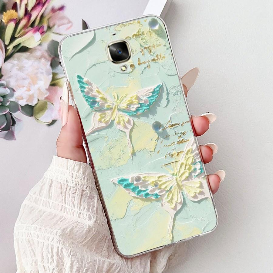 For OnePlus 3T Nord 3 5G Case Butterfly Flower Soft Silicon TPU Phone Cases For One Plus3 3 T Nord3 5G Cover