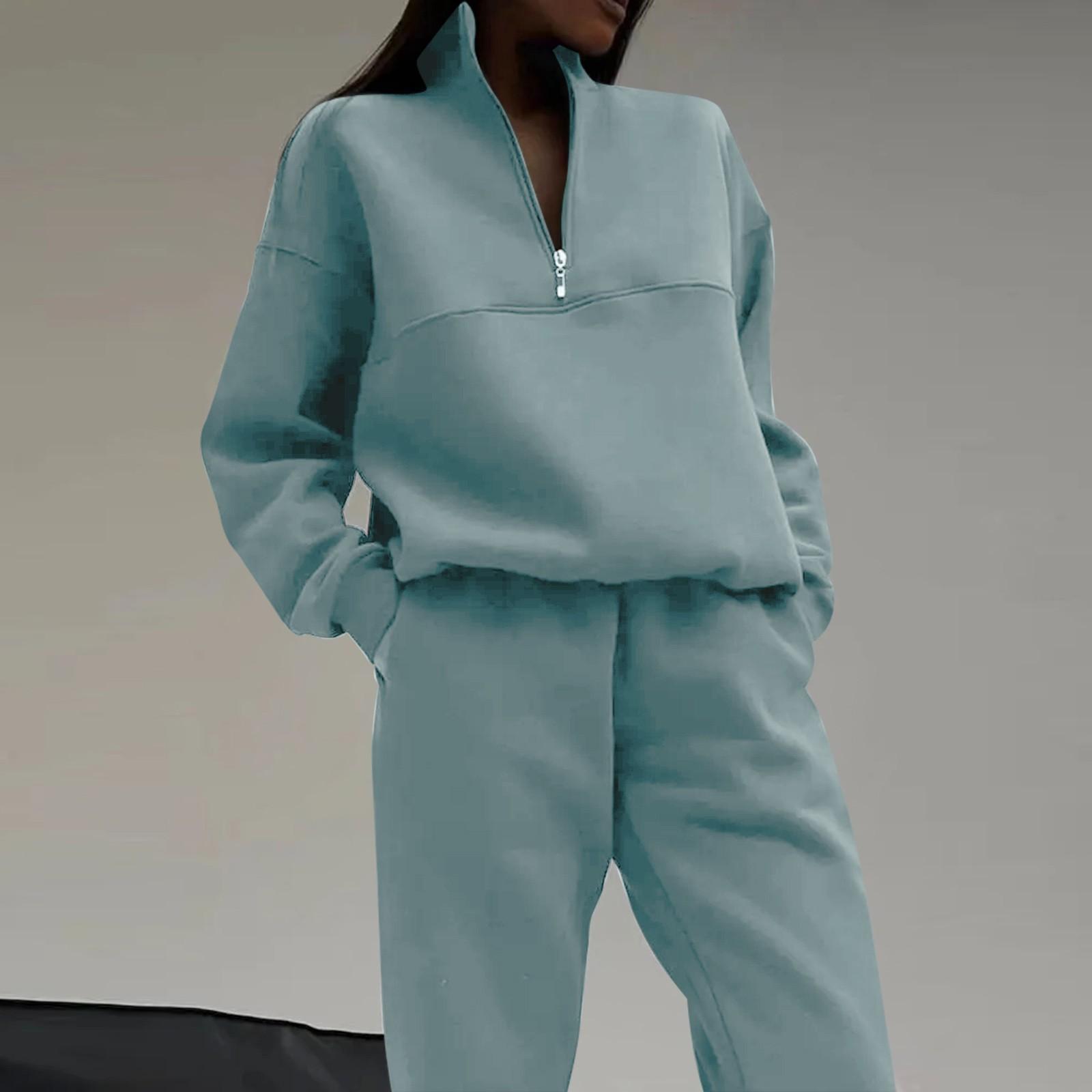 Женские повседневные свободные толстовки с отворотами — фото 6