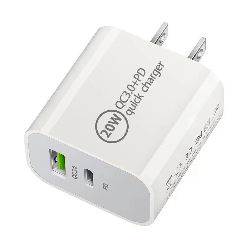 PD20W Fast Charger: Dual-Port A+C PD+QC3.0 for Apple iPhone 16.
