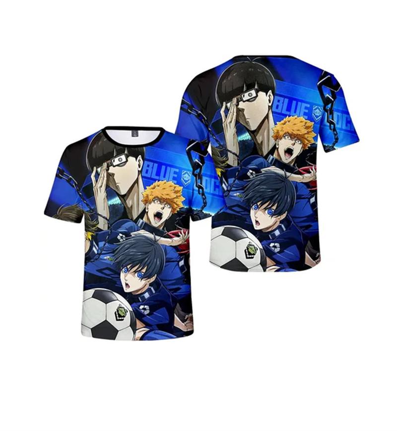 Anime Blue Lock 3D Printed Top Fashionable Sports Short Sleeved Men's T-shirts - Soft Medium Stretch Polyester Fabric Summer Relaxed Fit Clothing
