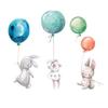 Wall Stickers Bunny Removable Damage Free Multi-color Cartoon Decals with Rabbit Wall Stickers