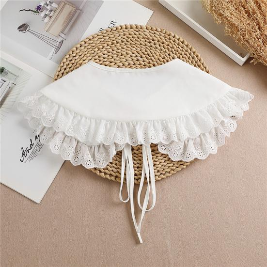Scollo Morbido Delicato Pizzo di Cotone Decorazione Comodo da Indossare Applicazione per Collo per Vestito