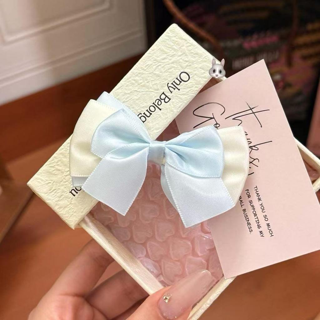 Gentle White Lace Bow Duckbill Clip for Bangs & Ponytails