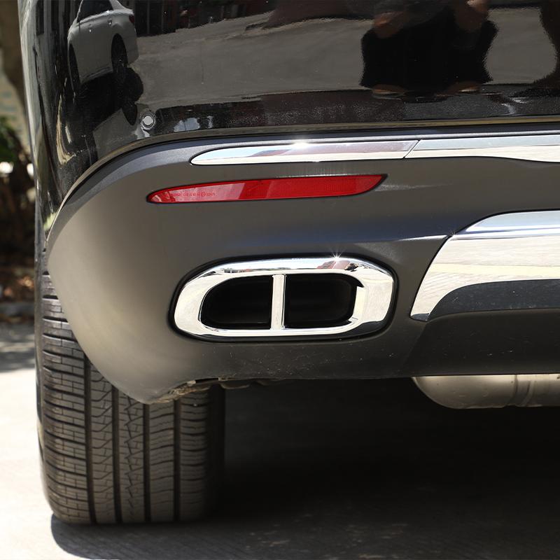 2Pcs ABS Car Exhaust Muffler Tail Throat PipeTrim Cover Frame For Mercedes Benz GLE 350 GLE 450 GLC GLS W167 X253