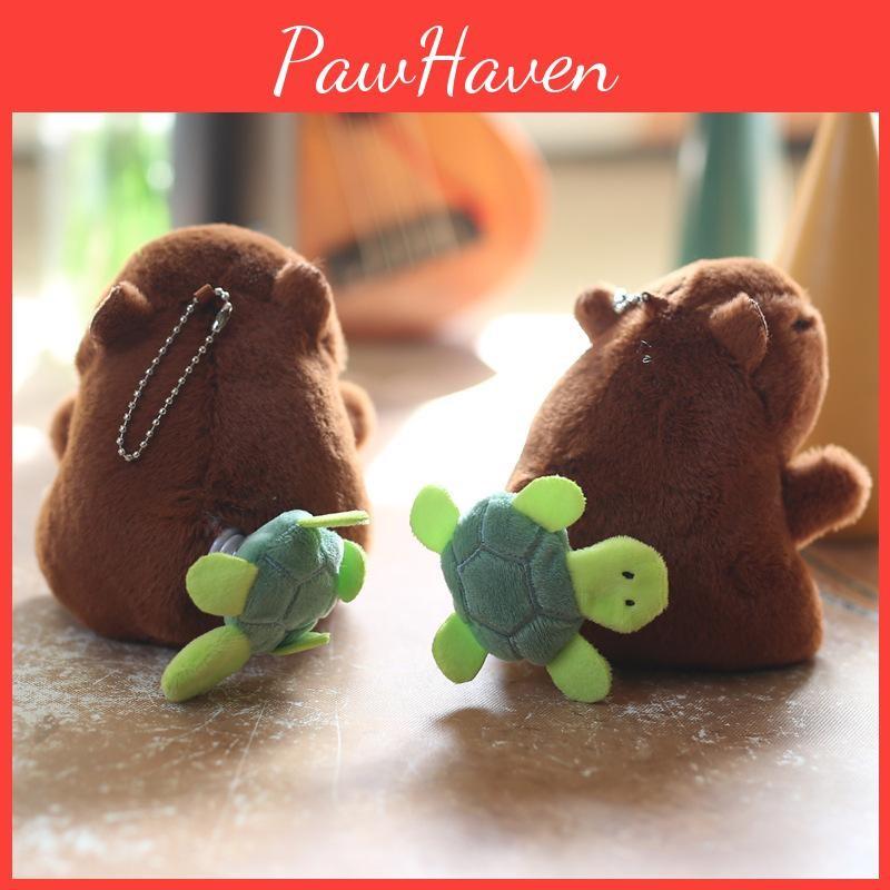 Plush Keychain Capybara Toy With Wagging Tail Pp Cotton Filled Idea Gift