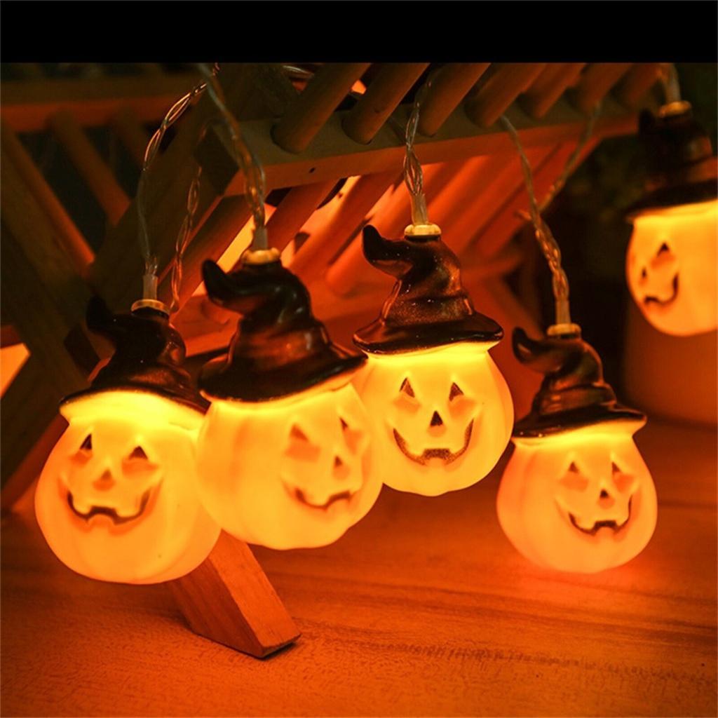 6-meter 40 Halloween Pumpkin String, Witch Hat Pumpkin Decorative String