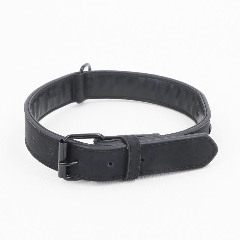 PU Leather Dog Collar Adjustable Training Durable High Quality Tactical Handle Simple Personalized Soft Luxury Pet Accessories (Black,Xs) чёрный