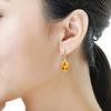 Best-Selling Women's Earrings with 8.0 Carat Imitation Yellow Crystal Gemstone Ear Hooks