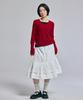 AWESOME STUDIO Layered Ribbed Cardigan T-Shirt Wine