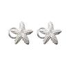 Starfish S925 Silver Stud Earrings for Women - Simple, Cold Style No-Piercing Clips