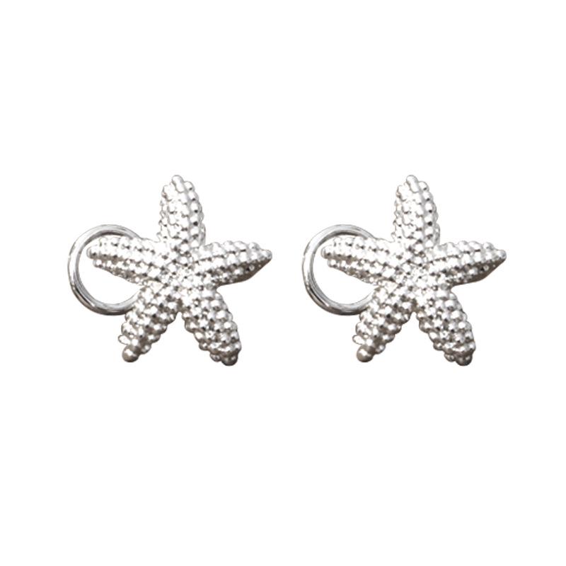 Starfish S925 Silver Stud Earrings for Women - Simple, Cold Style No-Piercing Clips