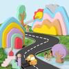 Early Wooden Learning Blocks With Rainbow Colors Kids Cognitive Skills Creative