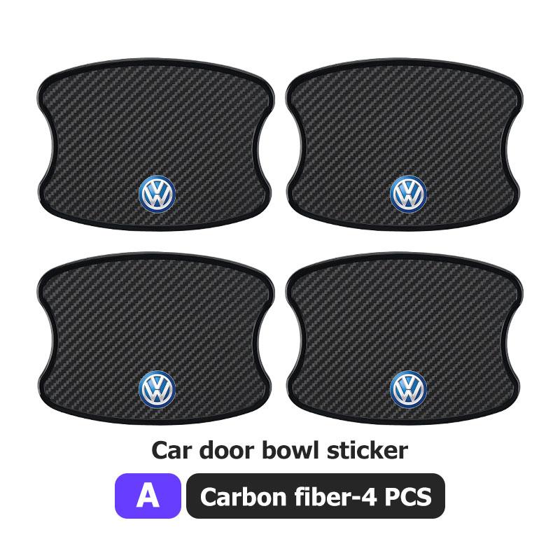 Hub Caps For Volkswagen VW Car Threshold Sticker Door Handle Bowl Scratch Protect Stickers Scirocco Jetta Beetle Golf 4 5 6 Pass