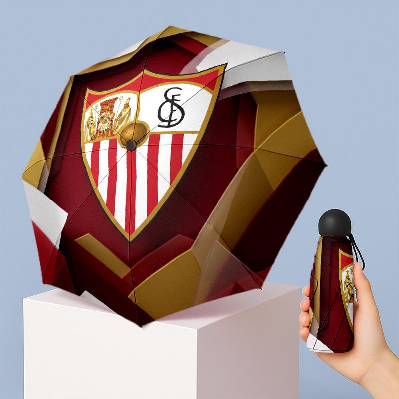 Sevilla FC Mini 5 Fold Pocket Umbrella Compact Lightweight Anti UV Rain Sun Protection Umbrella Portable Travel Umbrella
