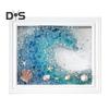 1 Set DIY Sea Glass Art Kit with Wooden Frame Handmade Seaglass Wall Art Decoration Framed Sea Glass Artwork Desktop Decoration Birthday Gift