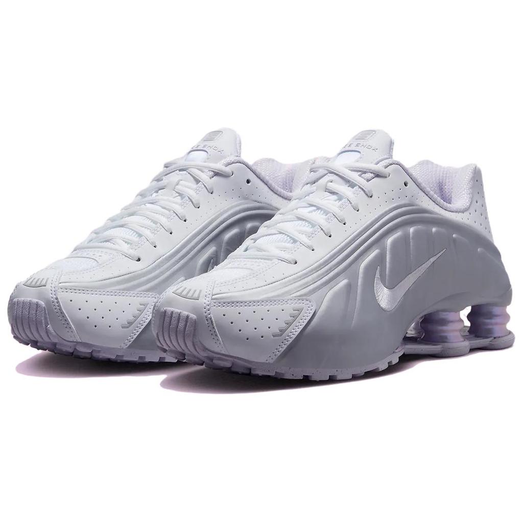 New Nike Shox R4 White Metallic Platinum Barely Grape Women's HF5076-100