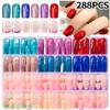 French Design False Nails Red Blue Press On Nails New False Nail Tips  Manicure Tool