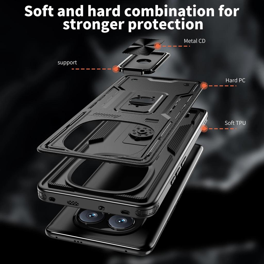 Magnetic Kickstand Case For Redmi Note 14 13 12 14C 13C 12C 11A 13R Xiaomi 14T POCO M6 X6 Pro 4G 5G Shockproof Armor Phone Cover