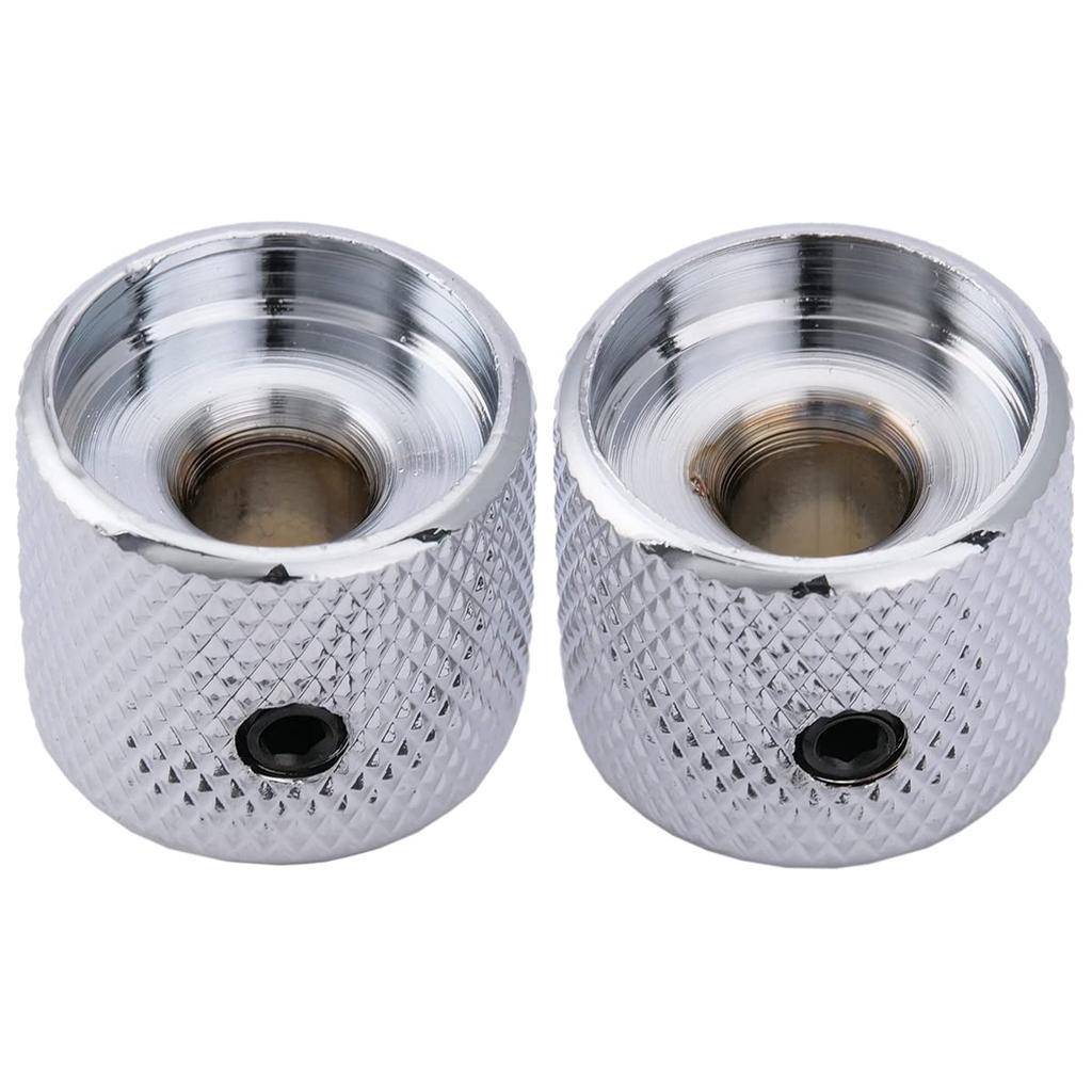 Musiclily Pro 6mm Steel Dome Guitar Knobs with White Pearl Tops and Screw Mounts for Telecaster Electric Guitars and Precision Chrome of Basses, (Set