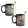 Mechanic Toolbox Mug Ceramic Funny Toolbox Coffee Mug with Spoon for Mechanics Novelty Gift for Dad Husband Car Lovers