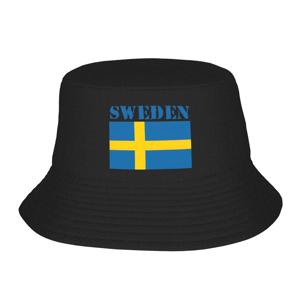 Sweden Flag Bucket Hat Unisex Women  Beach Sun Summer Fishing Cap