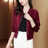 Satin Loose Short Jacket for Women In Spring and Summer New Sun Protection Clothes Baseball Jacket Cardigan Versatile Exterior