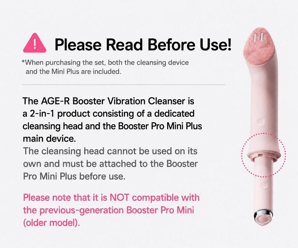 Medicube AGE-R Booster Facial Cleansing Device Head Choose 1 of 2 Options
