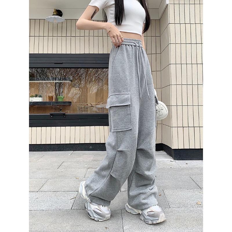 

Спецодежда, спортивные штаны, женские весенне-летние свободные повседневные брюки с широкими штанинами больших размеров, спортивные штаны 4XL светло-серый
