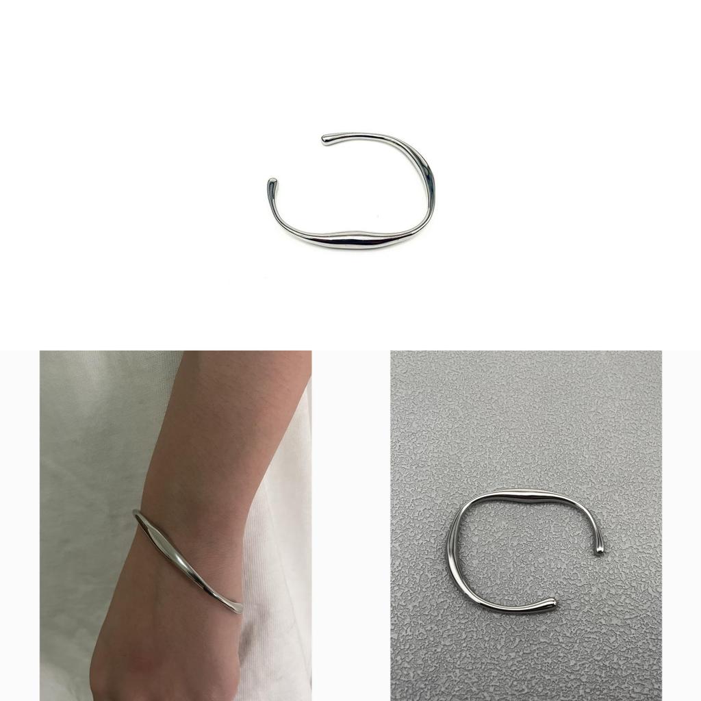 Modern Stainless Steel Geometric Bracelet For Women And Men With Polished Finish For Office Wear