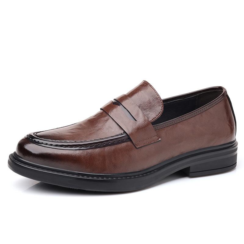 

Мужская обувь мужская деловая обувь из натуральной кожи новая воловья кожа британские лоферы ручной работы повседневная обувь на одной педали обувь Doudou для мужчин 44 коричневый