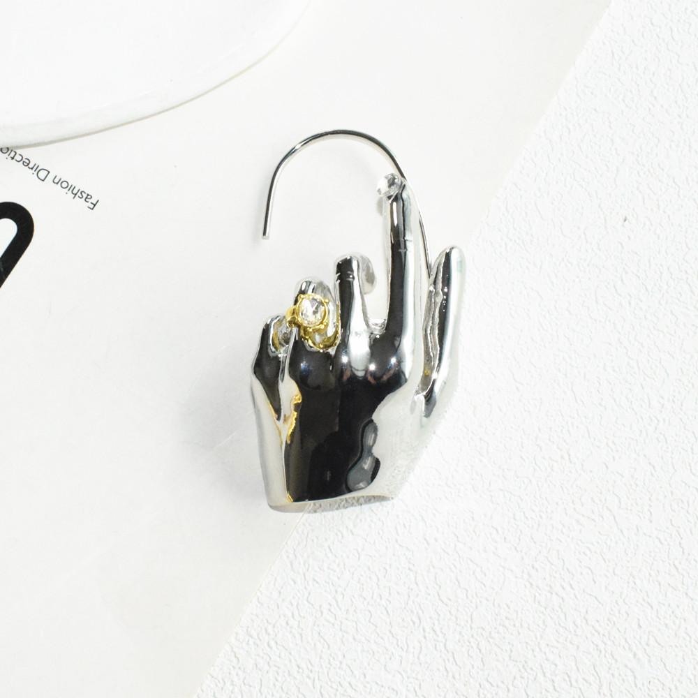 1PC New Arrival Metal Hand Left Earcuff Earrings For Women Jewelry Fashion Show Model' Statement Accessories