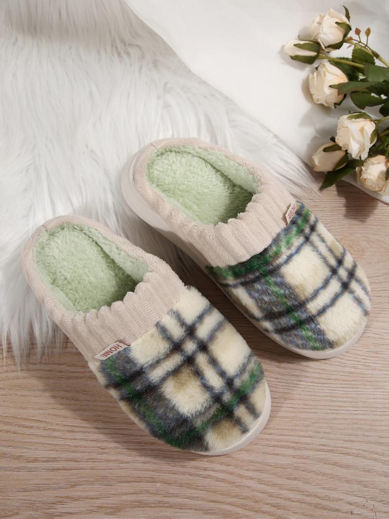22 Autumn and Winter New Cotton Slippers Couple Thick Bottom Velvet Home Non-slip Warm Holder