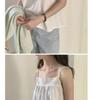 Women's Plus Size Cotton Linen Embroidered Camisole Vest - Spring/Summer Loose Base Layer Top