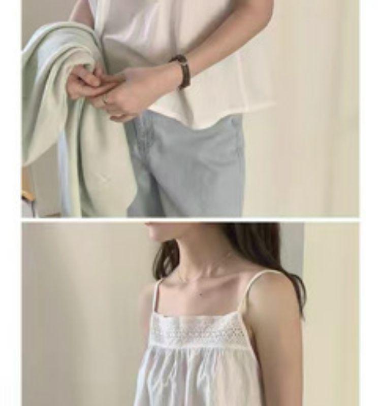 Women's Plus Size Cotton Linen Embroidered Camisole Vest - Spring/Summer Loose Base Layer Top