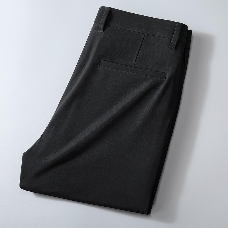 Summer Thin High Elasticity Straight Leg Business Casual Pants for Men with A Simple Hanging Feel