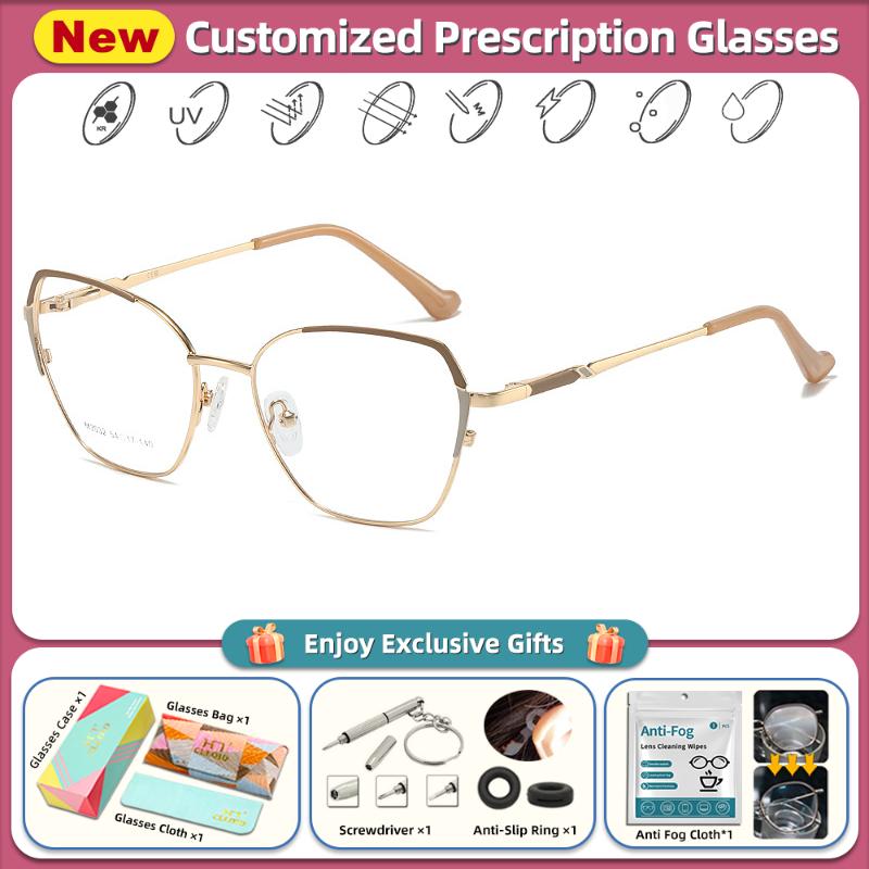 CLLOIO Fashion New Geometric Design Anti-blue Light Reading Glasses Women Can Be Myopia Customized Prescription Computer Eyeware
