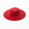 Spring and Autumn Fashion Retro British Ribbon Hemming Flat Top Big Brim Wool Felt Hat Top Hat Big Brim Wide Brim Cold Protection