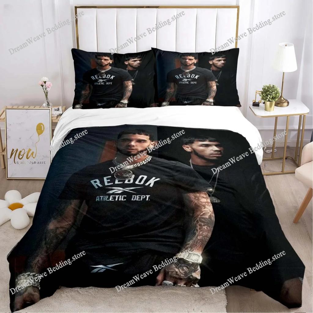 Hiphop Rapper Anuel AA Sheets Quilt Covers Bedding Dormitory Sheets Bedding Set Soft Warm Bedding Set Home Textileextile741