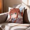 Meta Horror Game DDLC MMonika  Pillow Case Pattern Printed Pillowcase For Living Room Sofa Cushion Cover