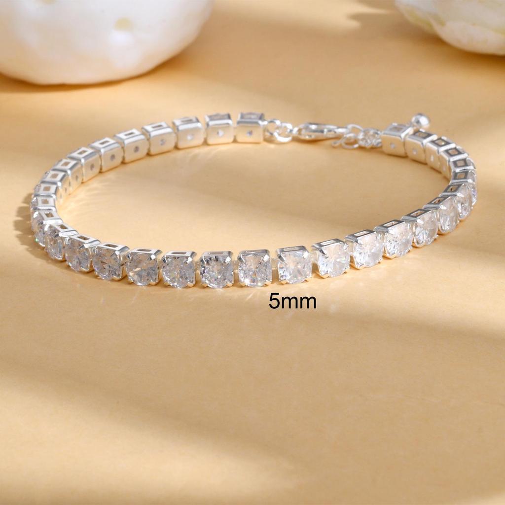 Unisex Full Diamond Zircon Tennis Bracelet: Elegant, Versatile, and Elastic Single Row Chain