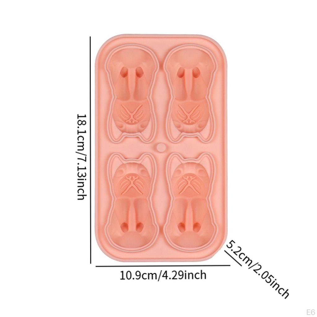 Silicone Chilled Cube Tray DIY Funny 3D Pet Shaped for Lemonade Coffee Drink Blue