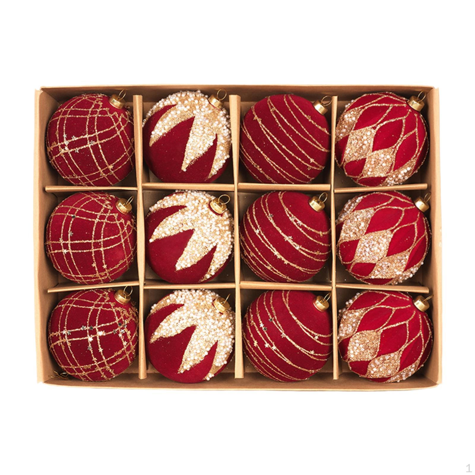 

12 шт. Різдвяні кулі прикраси підвіски-шарми для прикраси ялинки, двору, фестивалю