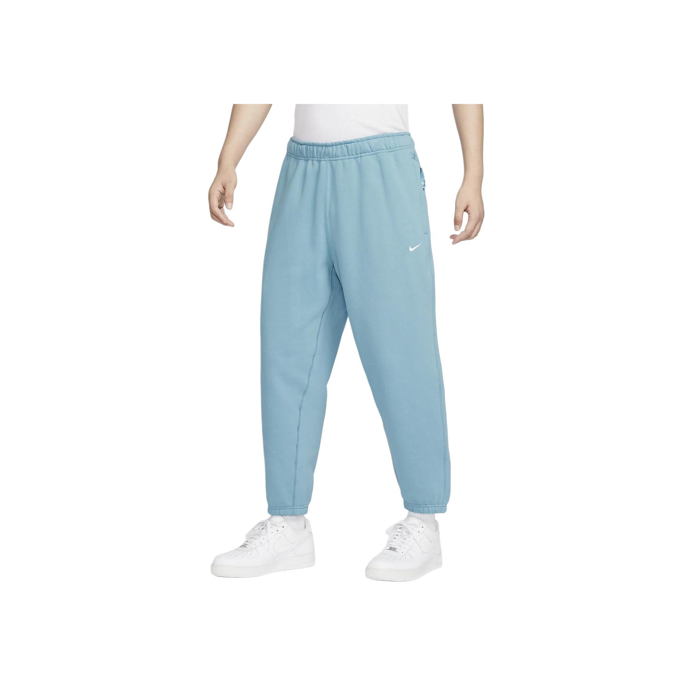 

Nike Solo Swoosh Casual Comfortable Soft Simple Fleece Knit Sports Pants Men bottoms Denim-Blue-Green White DX1365-464 S