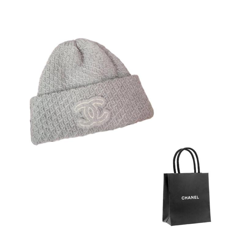 

CHANEL Decorated with Logo - Wool Hat Women s Gray сірий колір