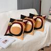 Pack of 2 Geometric Brown Red Green Decorative Throw Pillow Covers, Soft Geometry Square Cushion Case Set for Couch Sofa Bedroom Living Room, Stripe